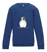 JanaRoos - T-shirts and Sweaters - Kid's Sweater - Packshot - Hand drawn illustration - Round neck - Long sleeves - Cotton - royal blue - royaal blauw - penguin - pinguin