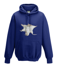 JanaRoos - Hoodies - Kids Hoodie - Packshot - Hand drawn illustration - Round neck - Long sleeves - Cotton - oxford navy blue - marine blauw - flying squirrel - vliegende eekhoorn